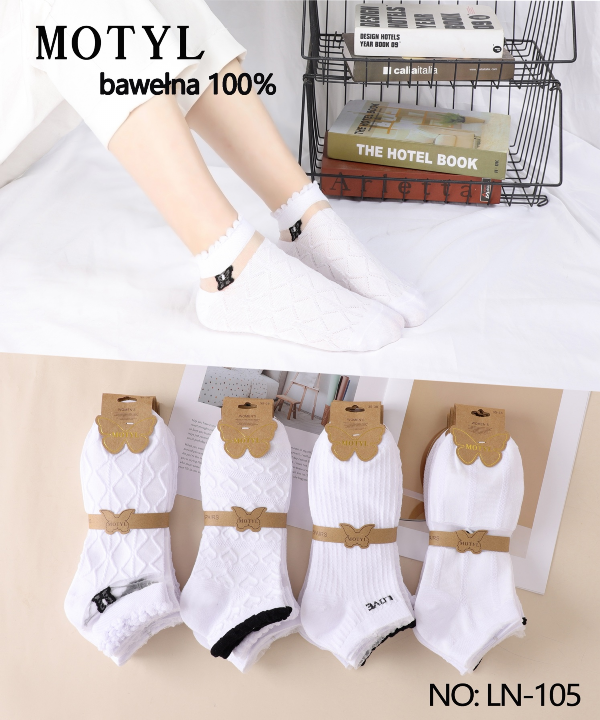 Skarpety damskie Roz 35-42, 1 kolor Paczka 40 szt